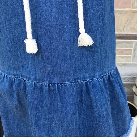 Aerie Chambray Lace Up Denim Mini Dress - Picture 4 of 8